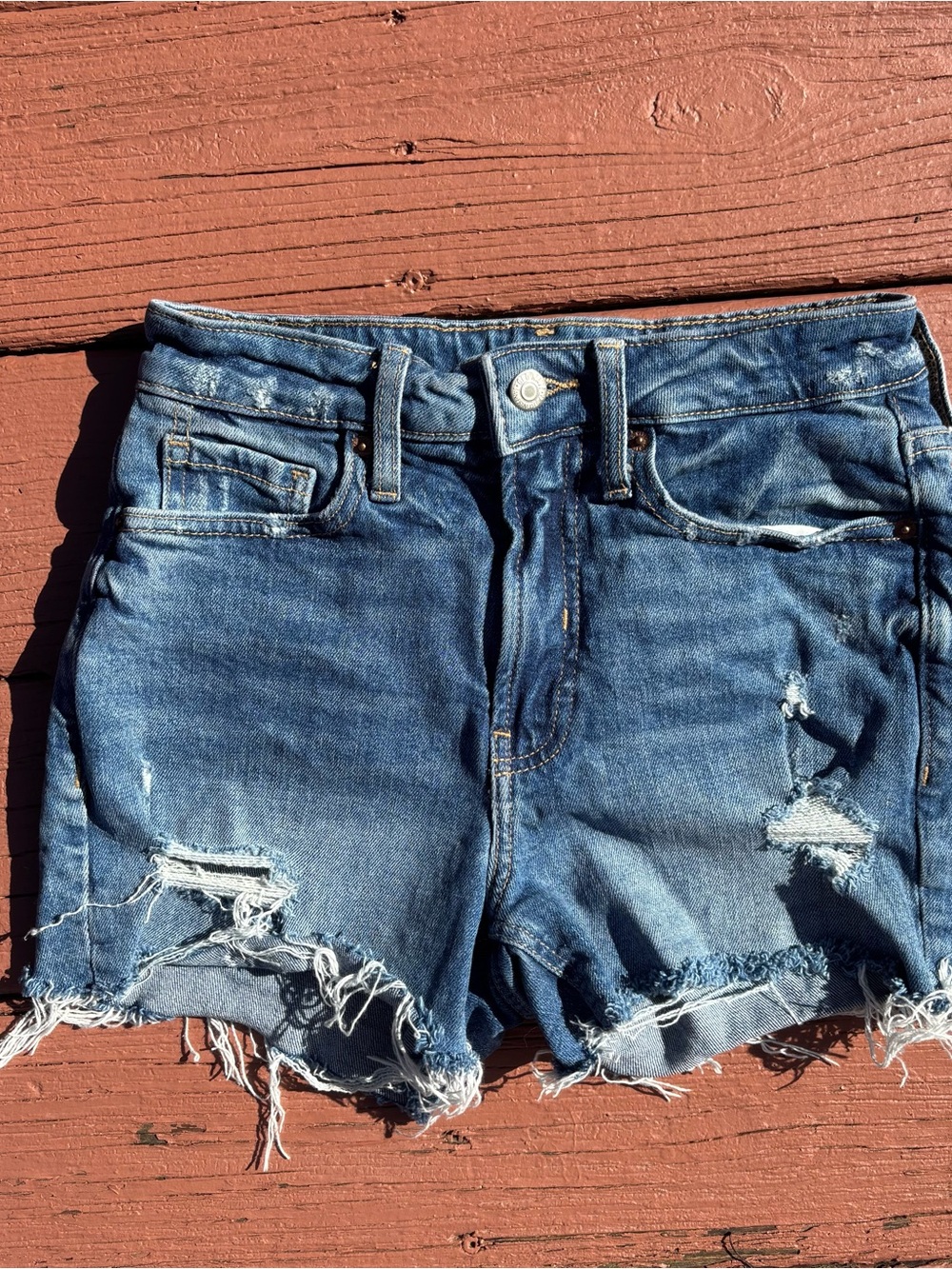 Old Navy OG Blue Distressed Denim Shorts size 0